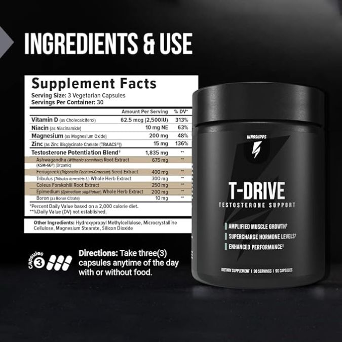 T-Drive ingredients list and tub